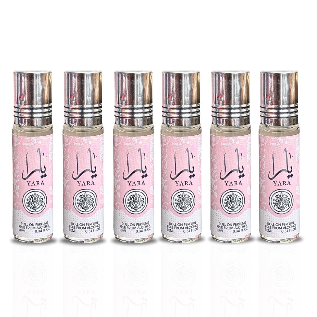 YARA Roll On Perfume Oil CPO 10ML (0.34 OZ) By Ard Al Zaafaran | Captivating Aroma for the Modern Women. (PACK OF 6)