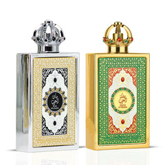 King of Arabia & Queen of Arabia Eau De Parfum Sprays 100ml (3.4 oz) by Lattafa Pride | Desert King, Ocean Queen – A Love Story in Fragrance (Bundle)