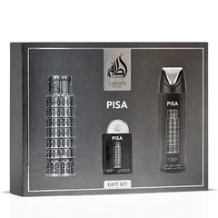 Lattafa Pride Pisa 3-Piece Eau de Parfum Gift Set | A Sunlit Stroll Through Citrus Groves & Ambered Alleys (Gift Set)