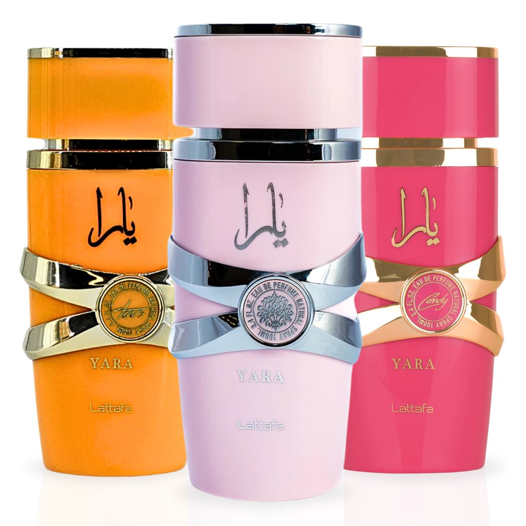 Yara, Yara Candy & Yara Tous EDP Sprays 100ML (3.4 OZ) By Lattafa | Unveil The Essence Of Sweetness With The Yara Fragrance Trio. (SWEET ESCAPE TRIO)