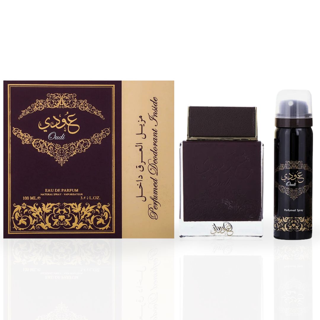Oudi EDP Spray 100ML (3.4 OZ) With DEO 50ML (1.7 OZ) By Ard Al Zaafaran | Long Lasting, Luxurious, Captivating Fragrance.