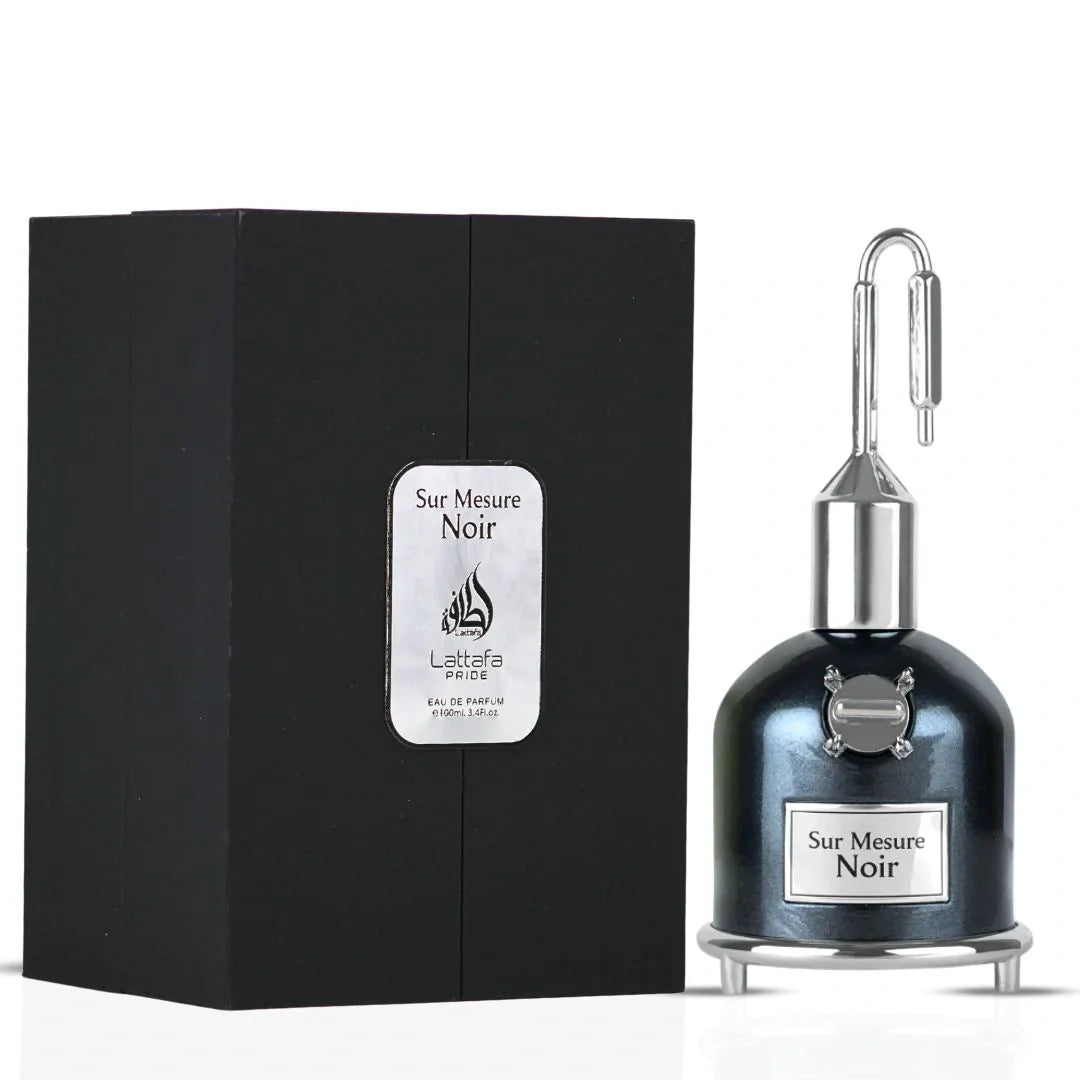 Sur Mesure Noir Eau De Parfum Spray 100ml (3.4 oz) by Lattafa Pride | A Dark Symphony of Spice & Smoldering Woods