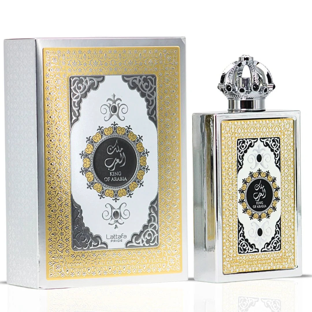 King of Arabia Eau De Parfum Spray 100ml (3.4 oz) by Lattafa Pride | Crown Yourself in Citrus, Leather & Vanilla