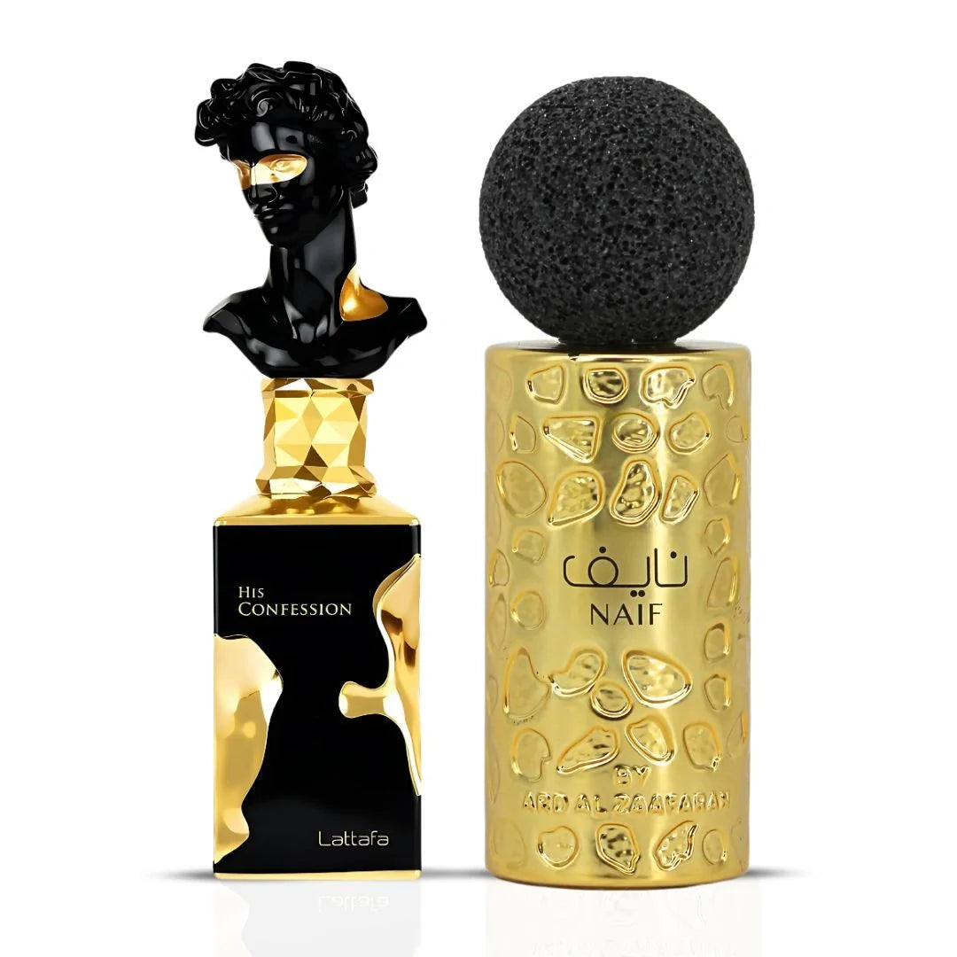 His Confession by Lattafa & Naif by Ard Al Zaafaran – Eau de Parfum Sprays 100ml (3.4 oz) | Bold Spices, Elegant Florals & Smoky Warmth (Bundle)