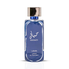 Hayaati Al Maleky Eau De Parfum Spray 100ML (3.4 OZ) by Lattafa (Velvet Pouch)