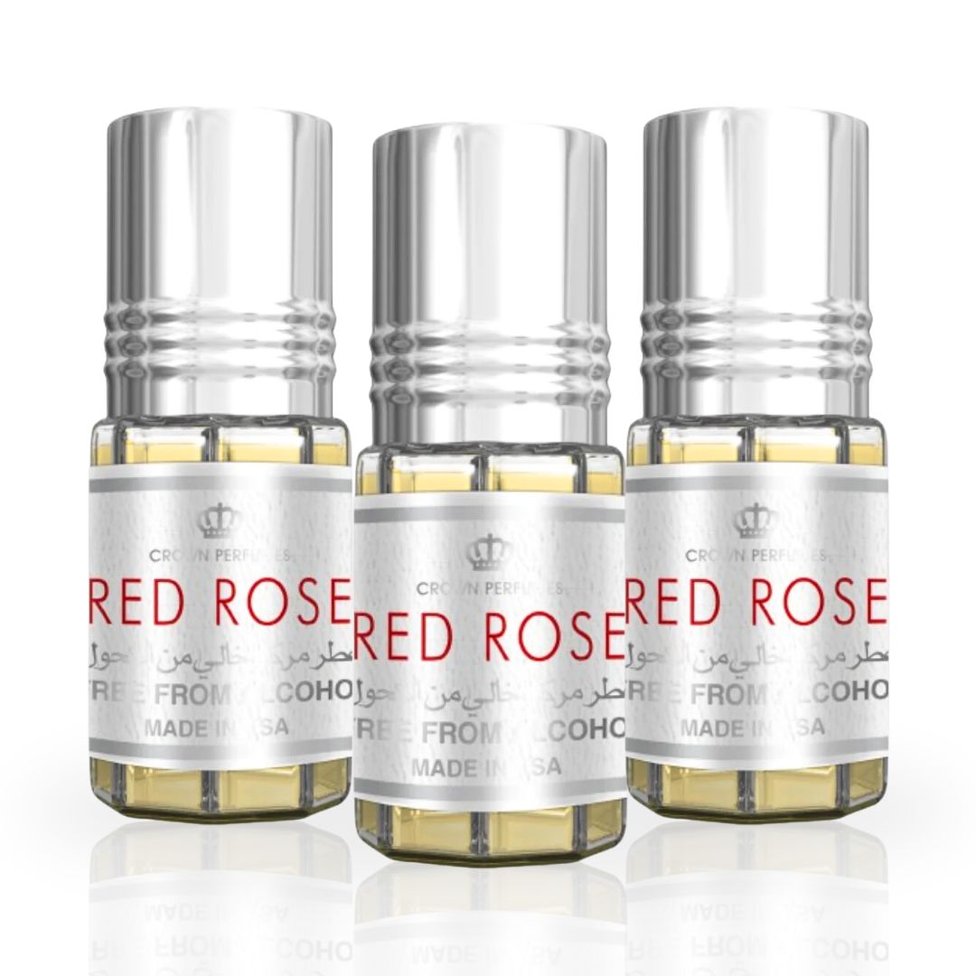 Red Rose 3ml Perfume Oil by Al Rehab (PACK OF 3)