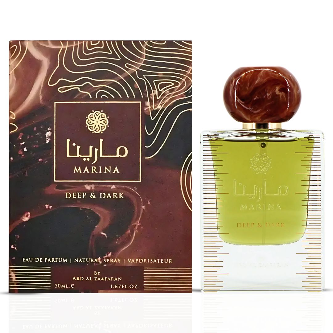 Marina Deep & Dark Eau De Parfum Spray 50ML (1.67 OZ) By Ard Al Zaafaran | An Exotic Blend Of Saffron, Jasmine & Musk, Creating A Rich, Captivating Trail.