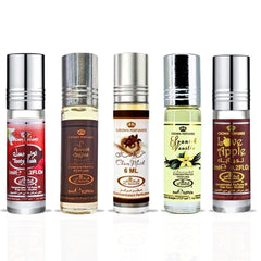 Choco Musk, Spanish Vanilla, French Coffee, Love Apple, Tooty Musk Perfume Oils 6ML (0.2 OZ) By Al Rehab | A Collection Of Fruity, Gourmand & Musky Fragrances. (COLLECTION)