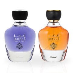 Ibreez Pour Homme & Ibreez Pour Femme - EDP Sprays 100ML (3.4 OZ) by Rasasi | Long Lasting, Citrusy & Refreshing Scents. (EXQUISITE BUNDLE)