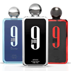 9PM, 9PM Rebel & 9AM Dive Eau De Parfum Sprays 100ML (3.4 OZ) by Afnan | A Captivating Bundle of Crisp Apple, Vibrant Citrus & Vanilla. (Bundle)