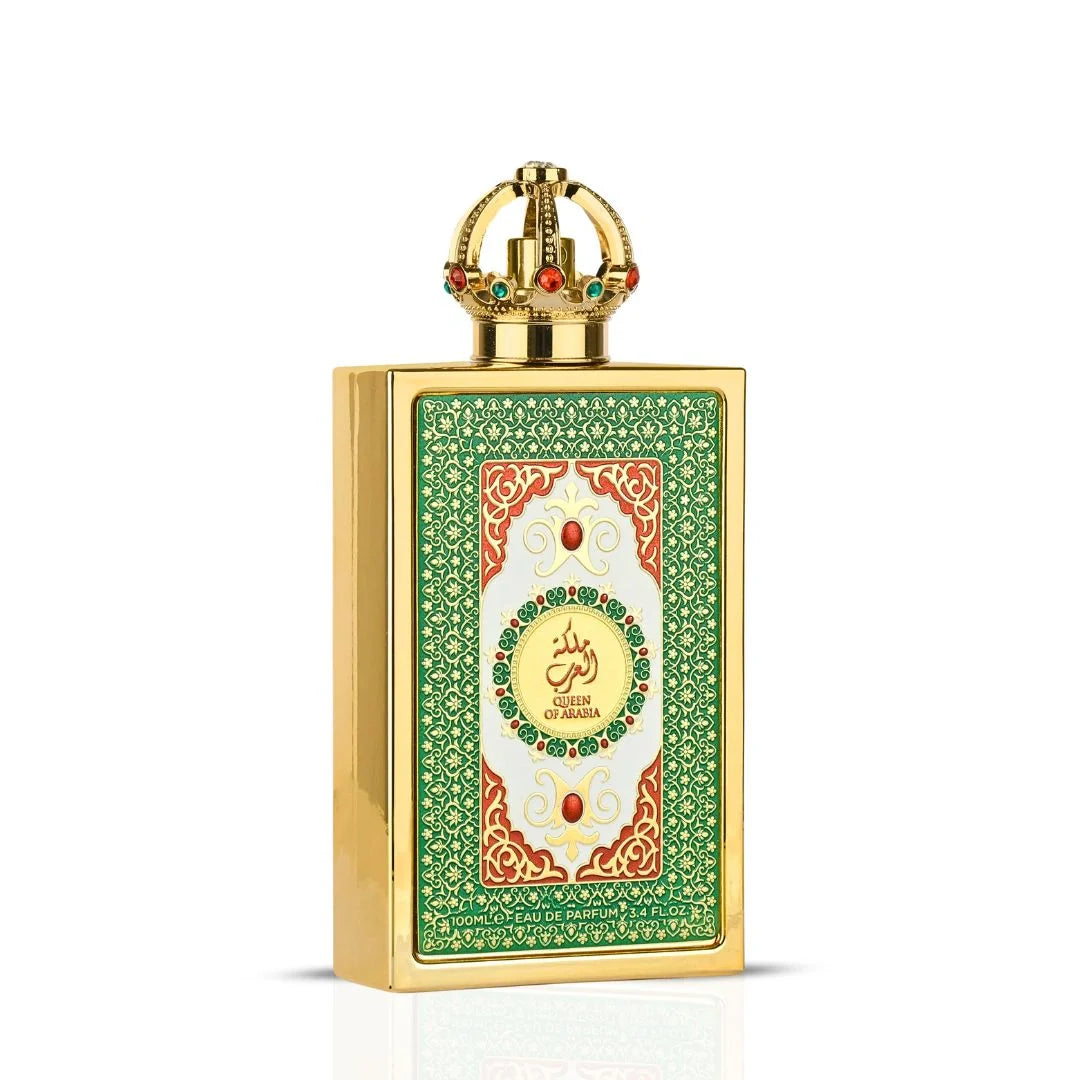 Queen of Arabia Eau De Parfum Spray 100ml (3.4 oz) by Lattafa Pride (Velvet Pouch)