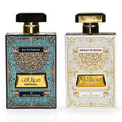 Meethaq & Meethaq Extrait De Rouge - EDP Sprays 100ML (3.4 OZ) By Ard Al Zaafaran | Long Lasting & Luxurious Blend Of Enchanting Fragrances. (ENCHANTED BUNDLE)