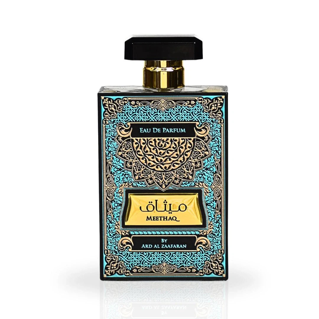Meethaq Eau de Parfum Spray 100ml (3.4 oz) by Ard Al Zaafaran (Velvet Pouch)