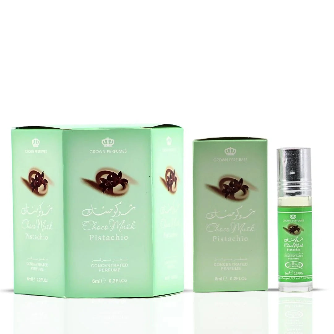 Choco Musk Pistachio Perfume Oil CPO 6ML (0.2 OZ) by Al Rehab | A Nutty Temptation Too Good to Resist (Box of 6)