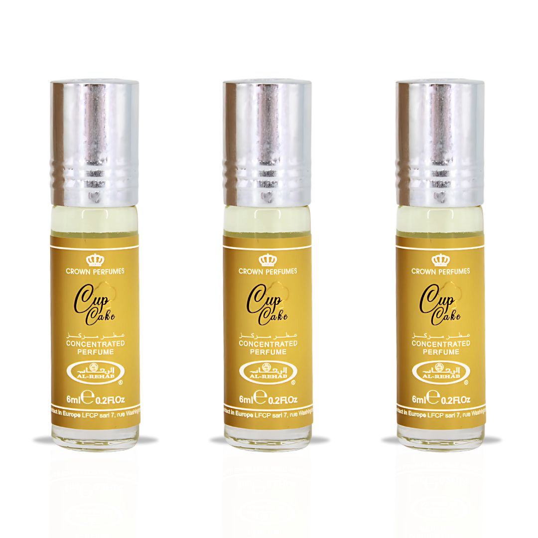 Cupcake Perfume Oil CPO 6ML (0.2 OZ) By Al Rehab | Citrus, Creamy Vanilla & Amber For A Cozy, Sweet Finish. (Pack Of 3)