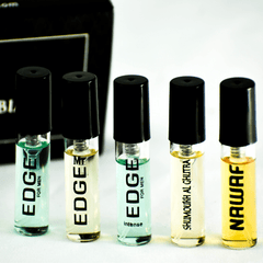 5 SA Sample - Edge Men, Mr.Edge, Edge Intense Men, Shumoukh Al Shutra, Nawaf