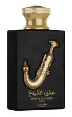 Ishq Al Shuyukh Gold Eau De Parfum Spray 100ML (3.4 OZ) by Lattafa Pride (Velvet Pouch)