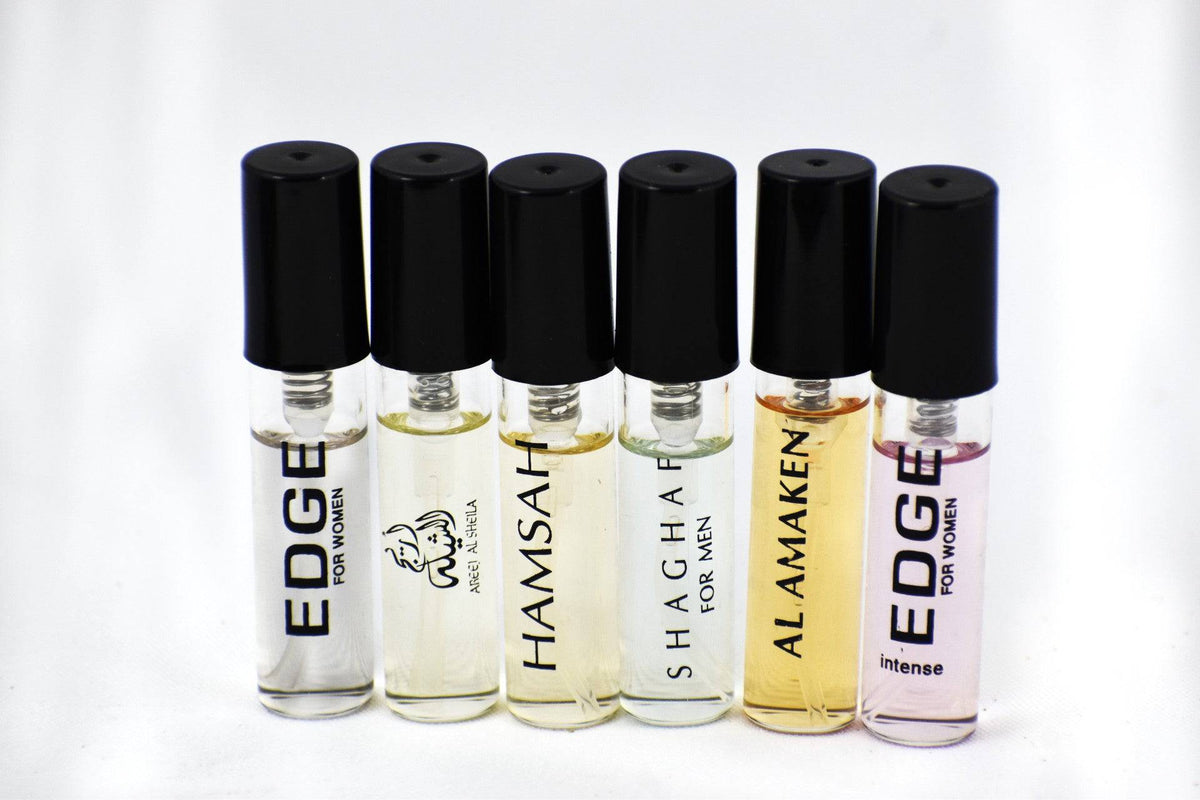 6 SA Sample-Edge & Intense Women, Areej Al Sheila, Hamsah, Shaghaf Men, Amaken