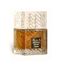 Khamrah Qahwa Eau De Parfum Spray 100ml (3.4 oz) by Lattafa (Velvet Pouch)