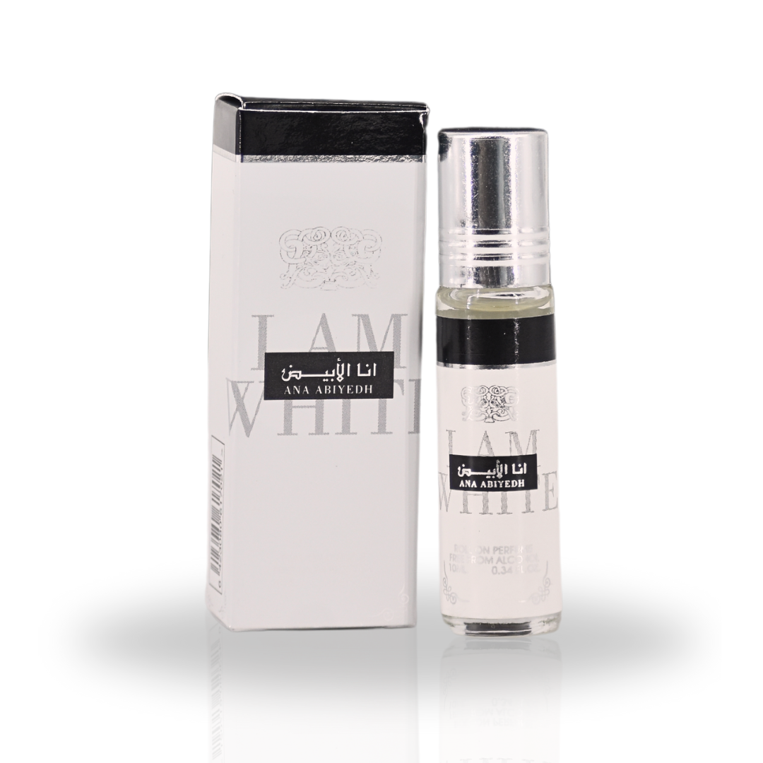 12PCS Ana Abiyedh Roll-On Perfume Oil - CPO 10ML (0.34OZ) By Ard Al Zaafaran | Long Lasting, Miniature Perfume Oil For Men & Women. (Pack Of 12)